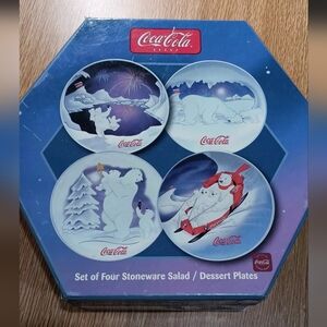 Coca-Cola Polar Bear Stoneware Plates Set